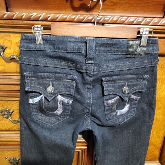 TRUE RELIGION sequin envelope pocket jeans 28 - Picture 4 of 7
